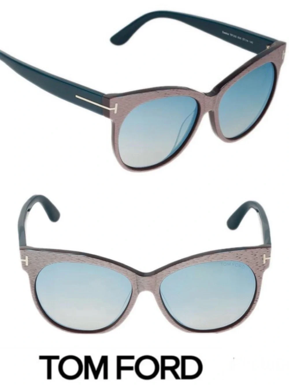 TOM FORD Italy TF330 89X SASKIA Gray Tinted Lenses Pink Purple Frame Sunglasses